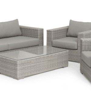 Hamilton lounge havemøbelsæt i grå polyrattan fra Hillerstorp