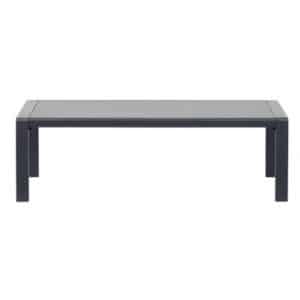Lis Lounge havebord i aluminium og durafit 130 x 60 cm - Sort/Mørkegrå