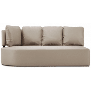 Barts 3-personers udendørs højrevendt loungesofa modul i vandafvisende polyester B190 x D102 cm - Beige