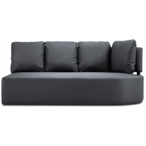 Barts 3-personers udendørs venstrevendt loungesofa modul i vandafvisende polyester B190 x D102 cm - Mørkegrå