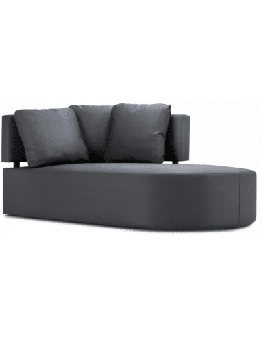 Barts daybed udendørs højrevendt loungesofa modul i vandafvisende polyester B190 x D102 cm - Mørkegrå