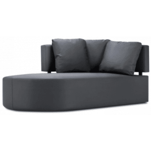 Barts daybed udendørs venstrevendt loungesofa modul i vandafvisende polyester B190 x D102 cm - Mørkegrå