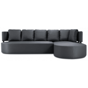 Barts udendørs højrevendt loungesofa i vandafvisende polyester B293 x D190 cm - Mørkegrå