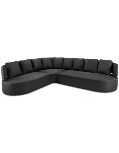 Barts udendørs venstrevendt hjørne loungesofa i vandafvisende polyester B310 x D262 cm - Sort