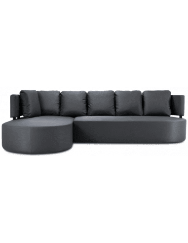 Barts udendørs venstrevendt loungesofa i vandafvisende polyester B293 x D190 cm - Mørkegrå