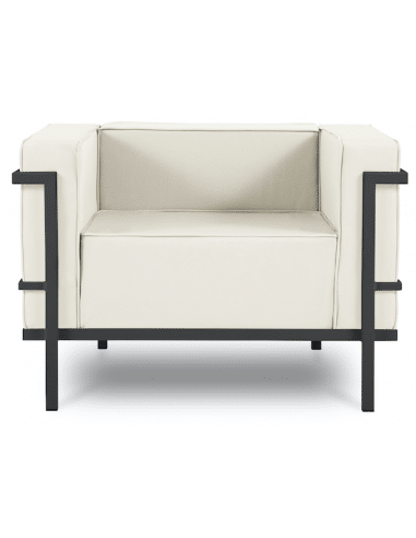 Cannes udendørs lounge havestol i stål og polyester B100 x D70 cm - Antracit/Beige