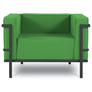Cannes udendørs lounge havestol i stål og polyester B100 x D70 cm - Antracit/Grøn