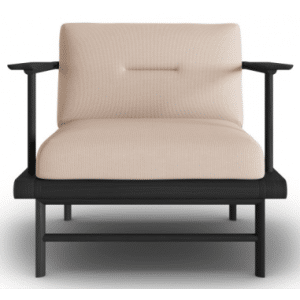 Hawaii udendørs lounge havestol i ask træ og polyester B80 x D80 cm - Sort/Beige