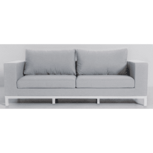 Square loungesofa i aluminium og sunbrella quick dry polyester 223 x 86 cm - Hvid/Lysegrå