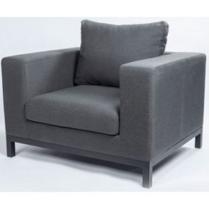 Square loungestol i aluminium og sunbrella quick dry polyester 104 x 86 cm - Antracit/Mørkegrå