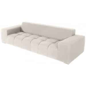 Syra loungesofa i aluminium og sunbrella quick dry polyester 280 x 105 cm - Gråmeleret