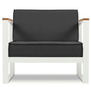 Tahiti udendørs lounge havestol i stål og polyester B90 x D85 cm - Hvid/Mørkegrå