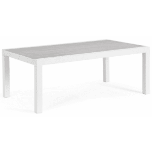Lounge havebord i aluminium og keramik 120 x 70 cm - Hvid/Grå