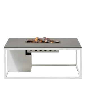 COSI FIRES Cosiloft 120 lounge ildbord, rektangulær - grå og hvid aluminium (120x80)