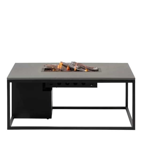 COSI FIRES Cosiloft 120 lounge ildbord, rektangulær - grå og sort aluminium (120x80)
