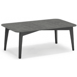 Diva Lounge havebord i aluminium og glas 90 x 55 cm - Antracit/Mørkegrå