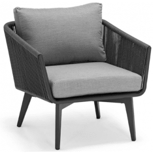 Diva lounge havestol i aluminium og COUTUREtex H70 cm - Antracit/Mørkegrå