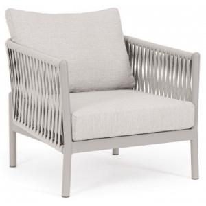 Florencia lounge havestol i aluminium, tetoron og olefin B80 cm - Lysegrå