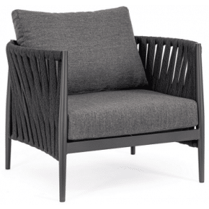 Jacinta lounge havestol i aluminium, tetoron og olefin B97 cm - Charcoal/Mørkegrå