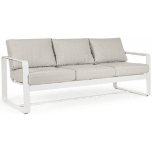Merrigan loungesofa i aluminium og olefin B194 cm - Hvid/Natur