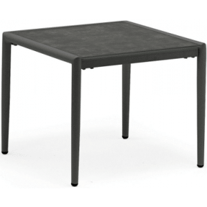 Polo Lounge havebord i aluminium og glas 50 x 50 cm - Antracit/Mørkegrå
