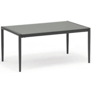 Polo Lounge havebord i aluminium og glas 90 x 55 cm - Antracit/Mørkegrå