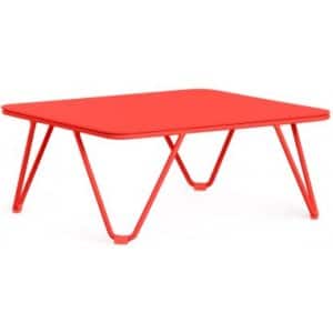 Diabla Valentina lounge havebord i stål og aluminium 60 x 53 cm - Rød/Rød