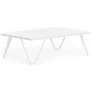 Diabla Valentina lounge havebord i stål og aluminium 80 x 53 cm - Hvid/Hvid