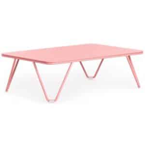 Diabla Valentina lounge havebord i stål og aluminium 80 x 53 cm - Pink/Pink