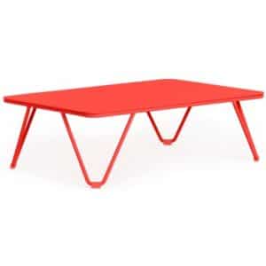 Diabla Valentina lounge havebord i stål og aluminium 80 x 53 cm - Rød/Rød