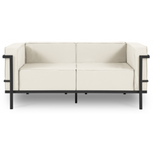 Cannes udendørs loungesofa i stål og polyester B164 x D70 cm - Antracit/Beige