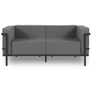 Cannes udendørs loungesofa i stål og polyester B164 x D70 cm - Antracit/Mørkegrå