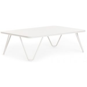 Diabla Valentina lounge havebord i stål og aluminium 80 x 53 cm - Hvid/Hvid