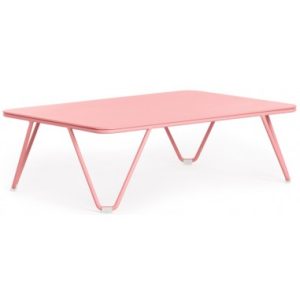 Diabla Valentina lounge havebord i stål og aluminium 80 x 53 cm - Pink/Pink