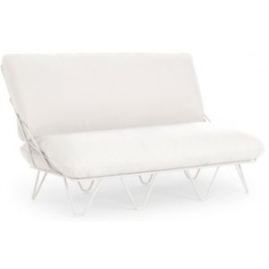 Diabla Valentina loungesofa i stål og tekstil 136 x 85 cm - Hvid/Hvid