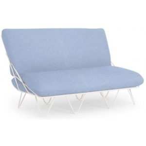 Diabla Valentina loungesofa i stål og tekstil 136 x 85 cm - Hvid/Patio 730 Blå