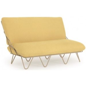 Diabla Valentina loungesofa i stål og tekstil 136 x 85 cm - Sand/Patio 410 Gul