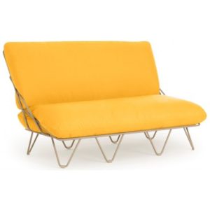 Diabla Valentina loungesofa i stål og tekstil 136 x 85 cm - Sand/Sennep