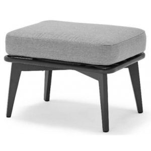 Diva Lounge puf i aluminium og COUTUREtex 60 x 43 cm - Antracit/Grå