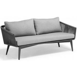 Diva loungesofa i aluminium og COUTUREtex B137 cm - Antracit/Mørkegrå