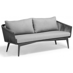 Diva loungesofa i aluminium og COUTUREtex B178 cm - Antracit/Mørkegrå