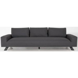 Easey loungesofa i aluminium og sunbrella quick dry polyester 255 x 95 cm - Antracit/Mørkegrå