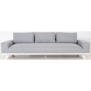 Easey loungesofa i aluminium og sunbrella quick dry polyester 255 x 95 cm - Hvid/Lysegrå