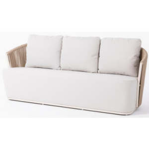 Elba Loungesofa i aluminium og reb B221 cm - Hvid/Taupe