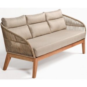 PALERMO Loungesofa i eucalyptustræ og reb B175 cm - Natur/Beige