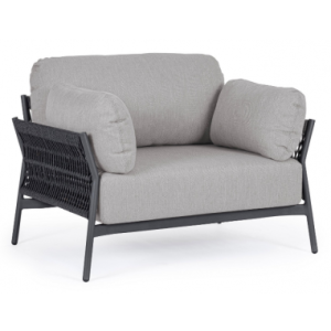 Pardis Lounge havestol i aluminium og olefin B99 cm - Charcoal/Grå