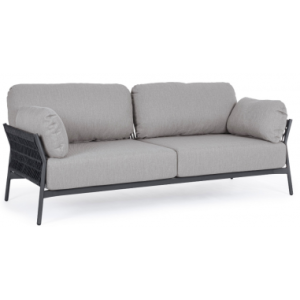 Pardis Loungesofa i aluminium og olefin B183 cm - Charcoal/Grå