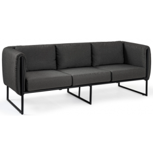 Pixel Loungesofa i aluminium og olefin B186 cm - Charcoal/Mørkegrå