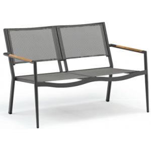 Polo loungesofa i aluminium og Batyline B120 cm - Antracit/Mørkegrå