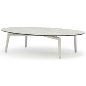 Scoop lounge havebord i aluminium og HPL laminat 114 x 76 cm - Lysegrå